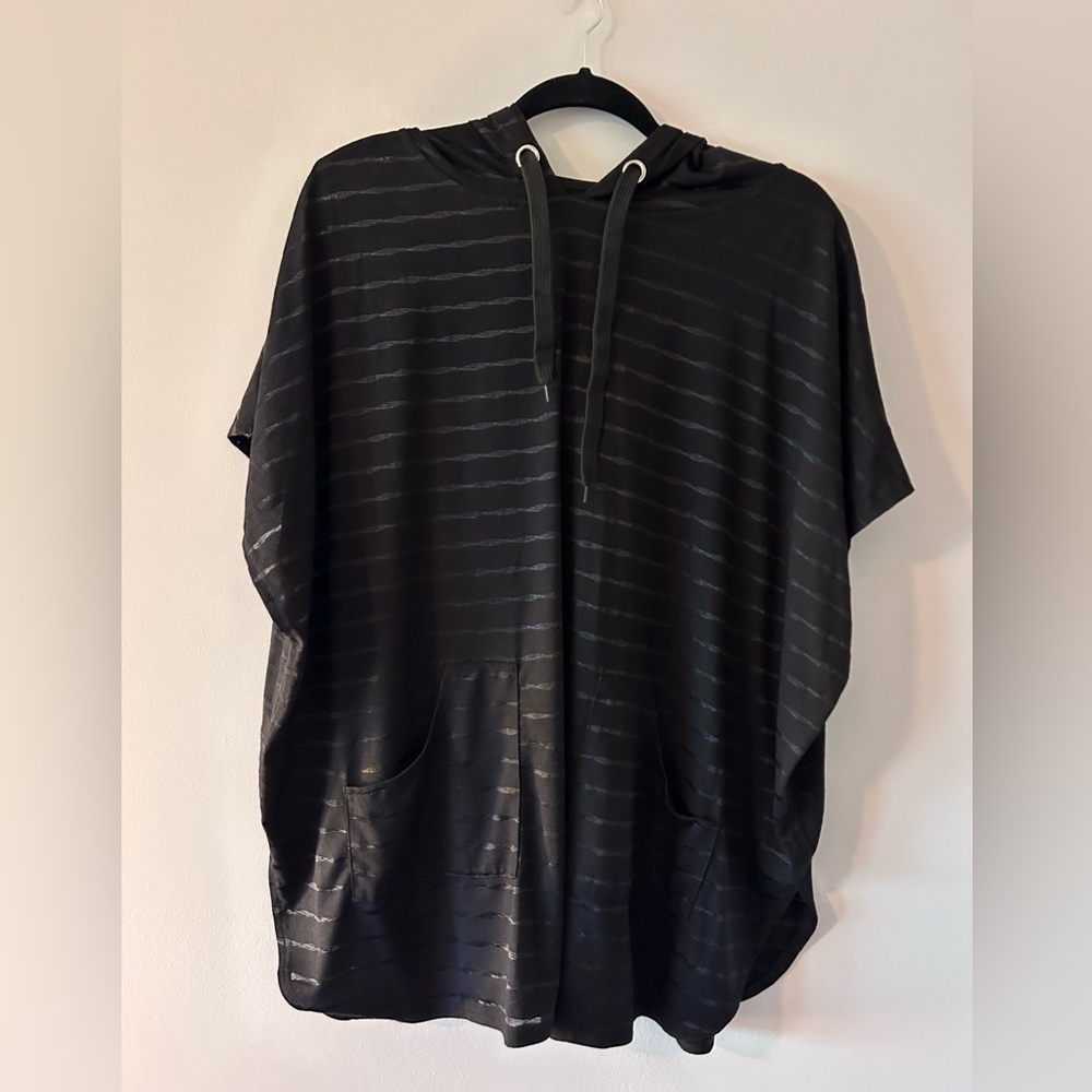 MIX NO. 6 • Black Hoodie Swim Cover Up • sz Onesie •